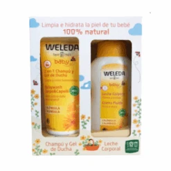 Weleda Bebé PACK Caléndula Champú Y Gel De Ducha 2 En 1 200 Ml + Leche Corporal 200 Ml