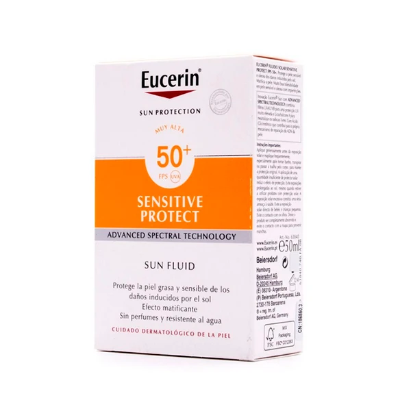Eucerin Sun Protection SPF50+ Fluido Sensitive, 50 Ml 1 Eucerin Sun Protection SPF50+ Fluido Sensitive, 50 Ml