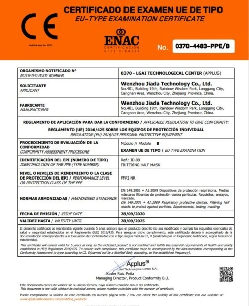 Mascarilla FFP2 Certificada Color Negro, 100 Unidades 3 Mascarilla FFP2 Certificada Color Negro, 100 Unidades - Image 3